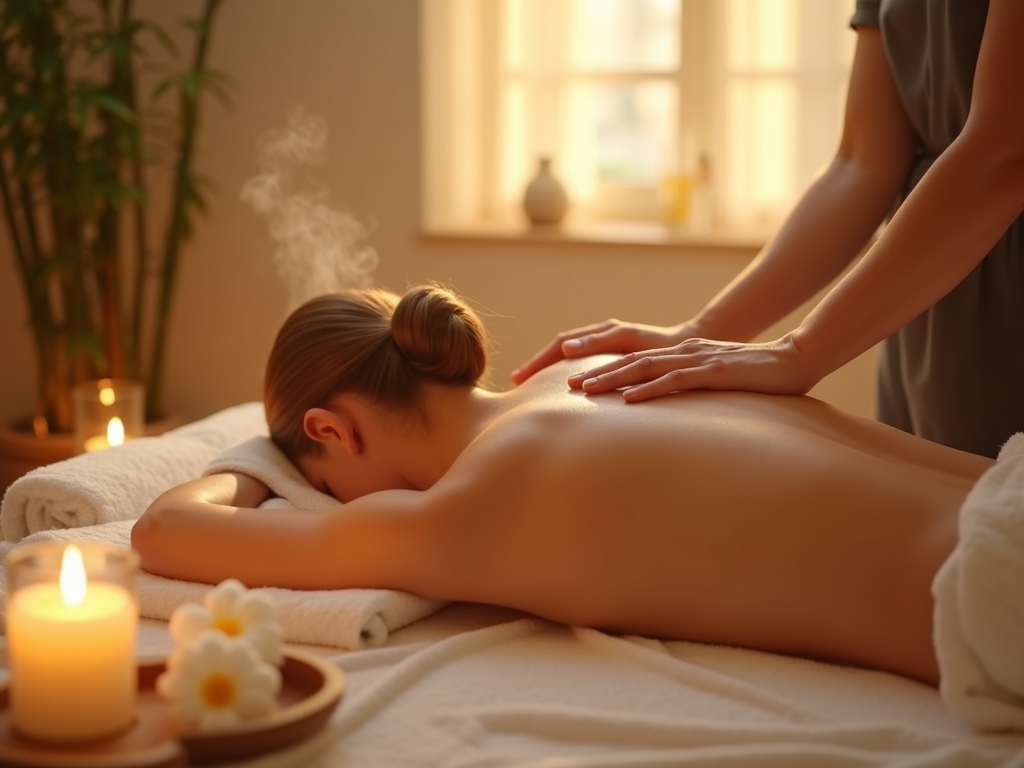 Người đang được massage thư giãn tại spa với tinh dầu