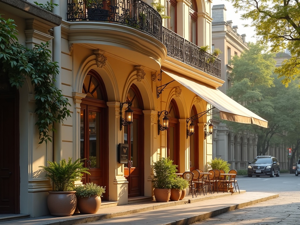 Không gian mặt tiền và khu ban công lãng mạn của Maison de Éte