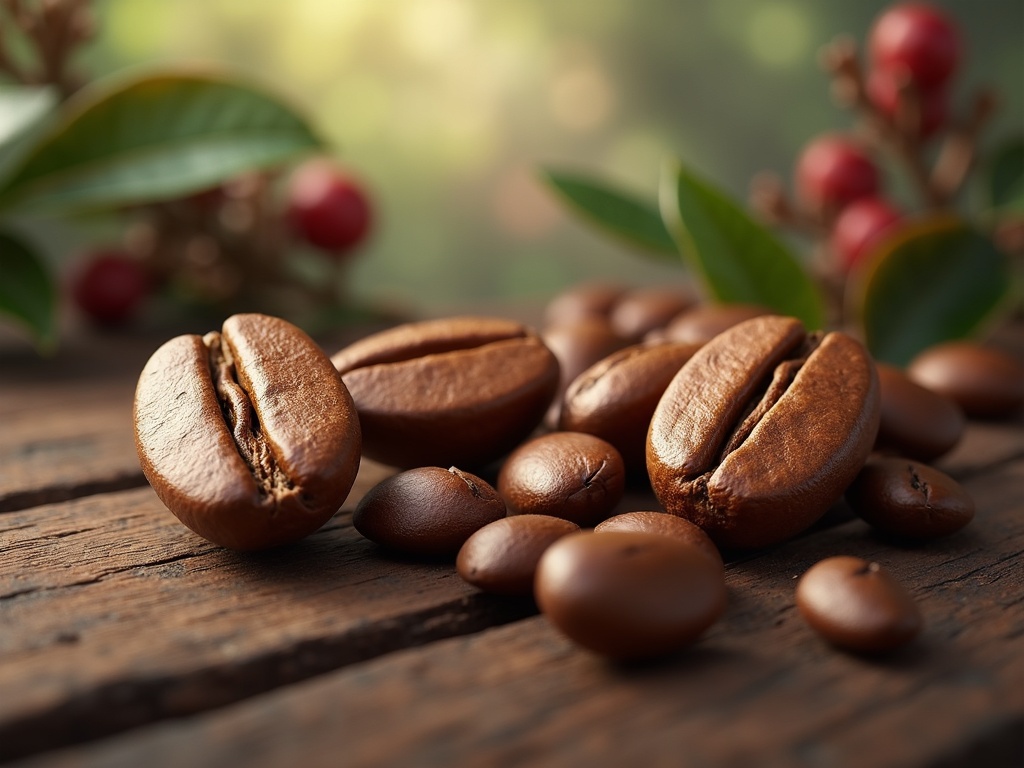Một hình ảnh tổng quan về hai loại cafe Arabica và Robusta, có kèm ghi chú tên từng loại